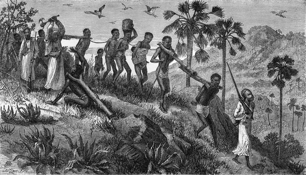 Арабская работорговля. Рисунок XIX века. Источник - yandex.ru