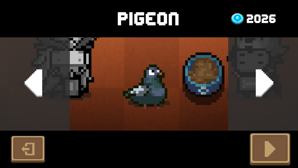 Можно выбрать любого понравившегося питомца, его тоже можно прокачать, но в целом они отличаются только внешним видом.