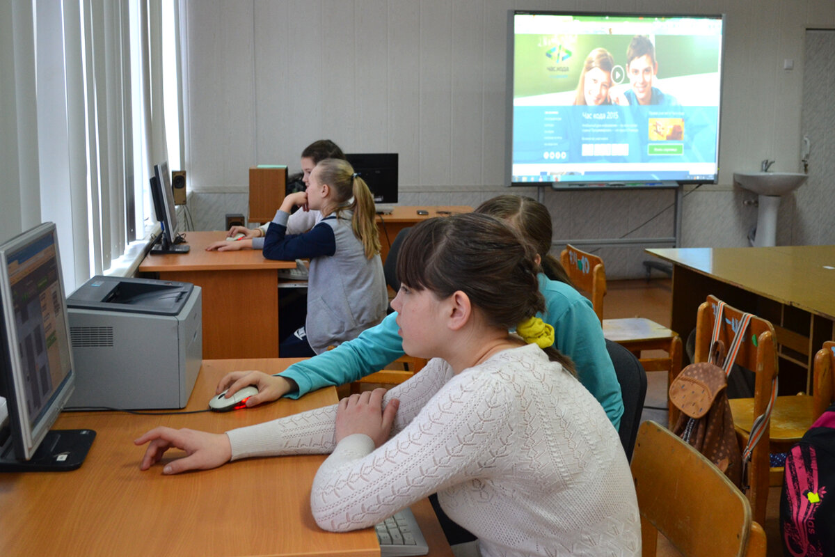 На уроке в сельской школе