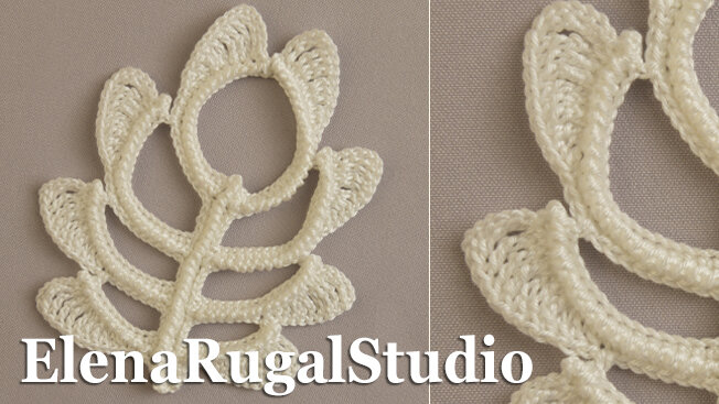 Фото связанного узора в ирландском листике