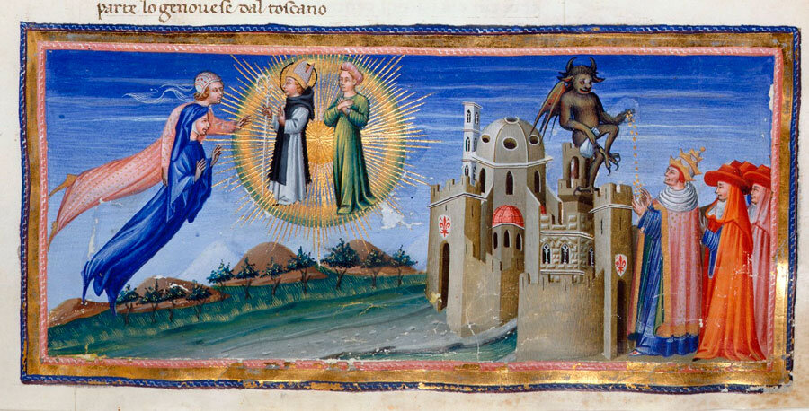 Джованни ди Паоло ди Грация (1403-1482). Куницца. Иллюстрация к "Божественной комедии", 15 в.