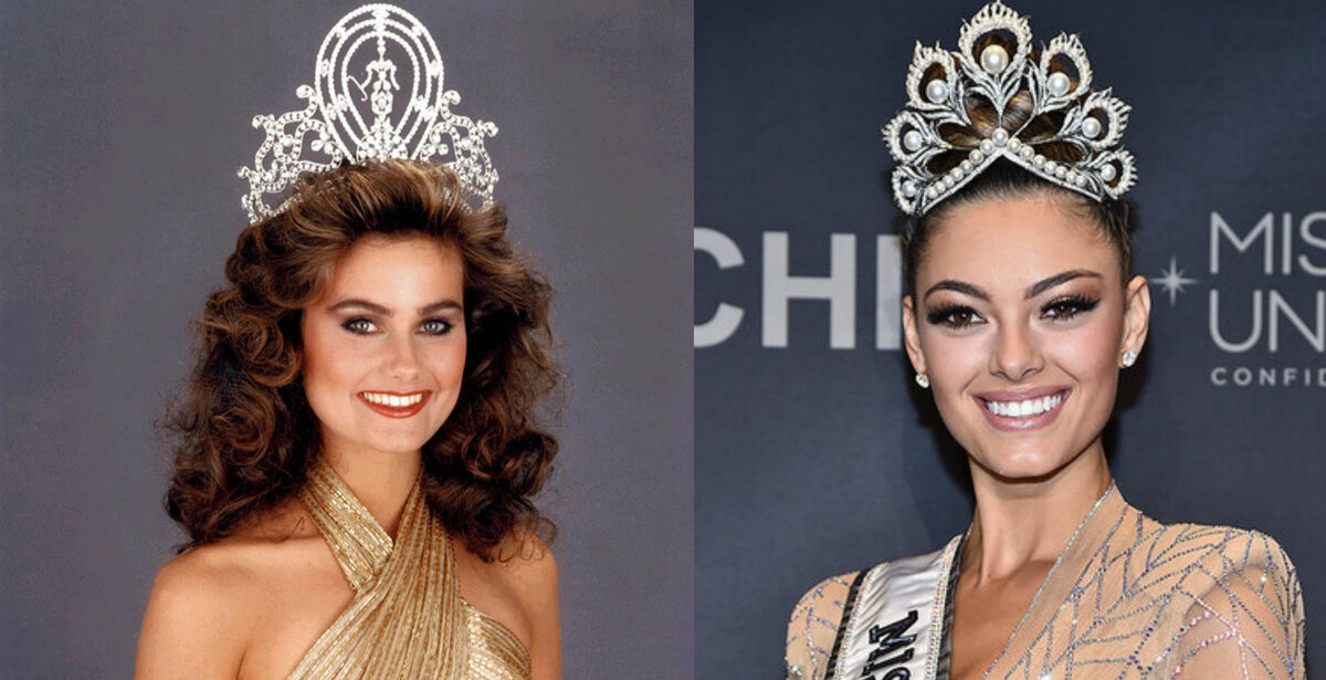 Маргарет Гардинер "Мисс Вселенная 1978" и Деми-Лей Нель-Петерс "Мисс Вселенная 2017", фото: Getty Images