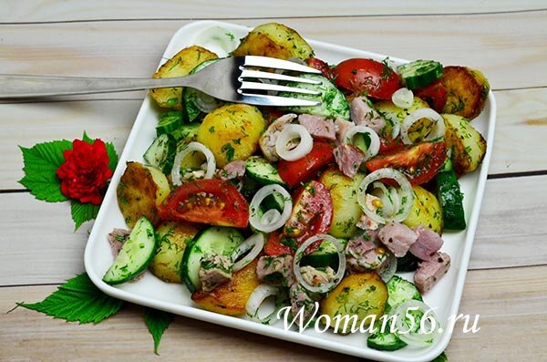 Постный салат из помидоров и огурцов - рецепты с фото