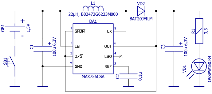 Cx2812 схема фонарика