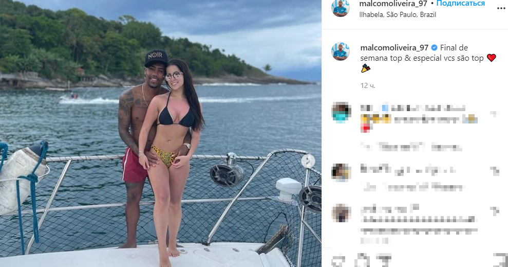 Малком и его девушка на яхте. Фото: www.instagram.com/malcomoliveira_97/