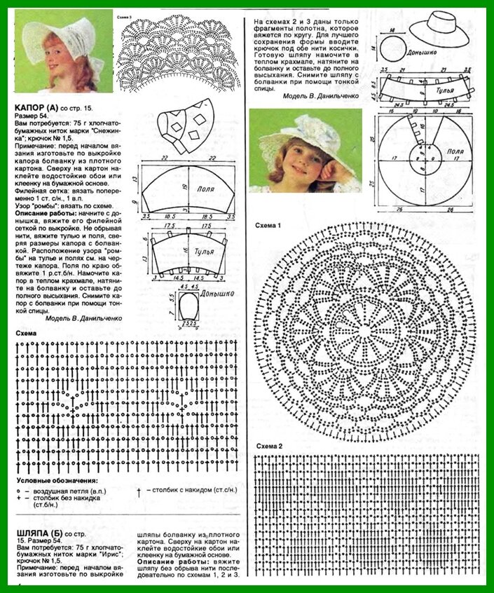 Шапки крючком схемы описания вязания бесплатно