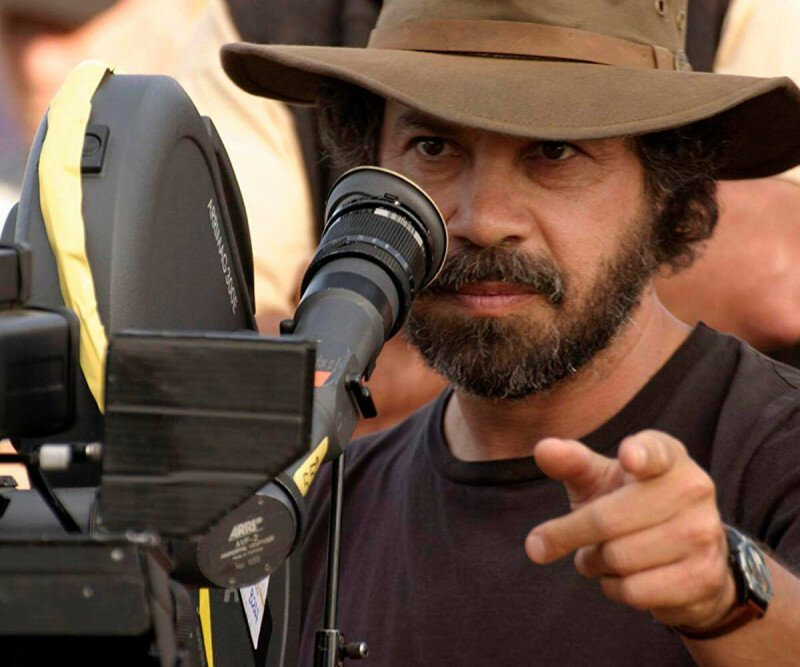 Эдвард Цвик на съемках фильма "Последний самурай" (2003)