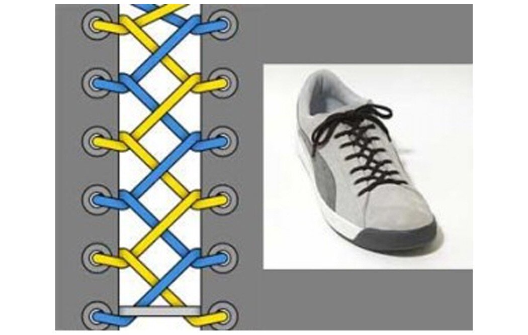 Как завязать шнурки на кроссовках с 5 дырками