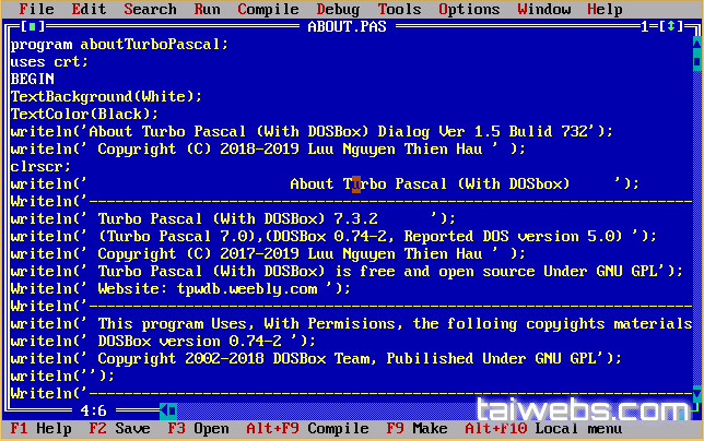 Первые версии Pascal Turbo.