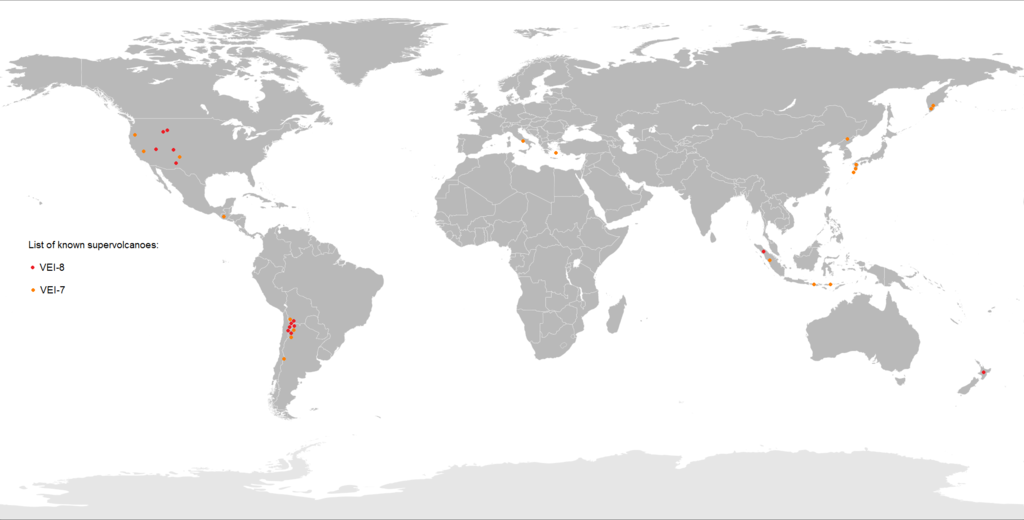 Источник фото - https://ru.m.wikipedia.org/wiki/Супервулкан#/media/Файл%3ASupervolcano_World_Map.png ( Карта супервулканов на нашей планете ) 