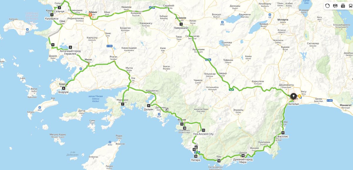 Маршрут по Турции на 8 дней