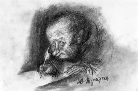 Иллюстрация к повести Н.В. Гоголя "Шинель", художник Юрий Норштейн 