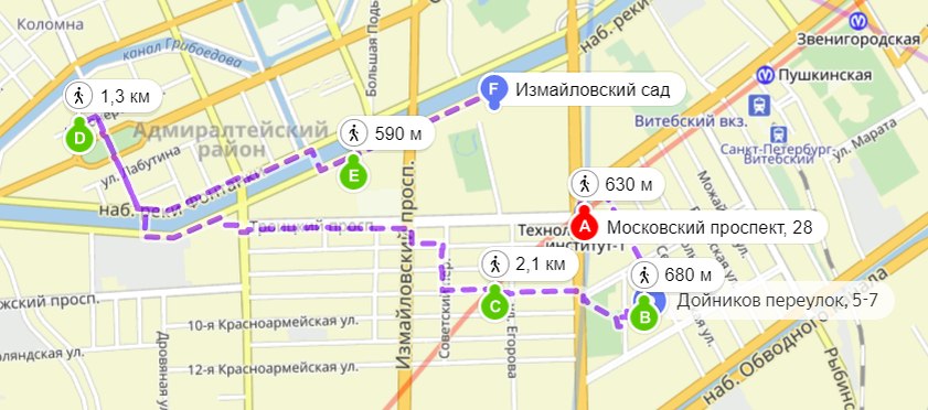 Карта спб измайловский проспект