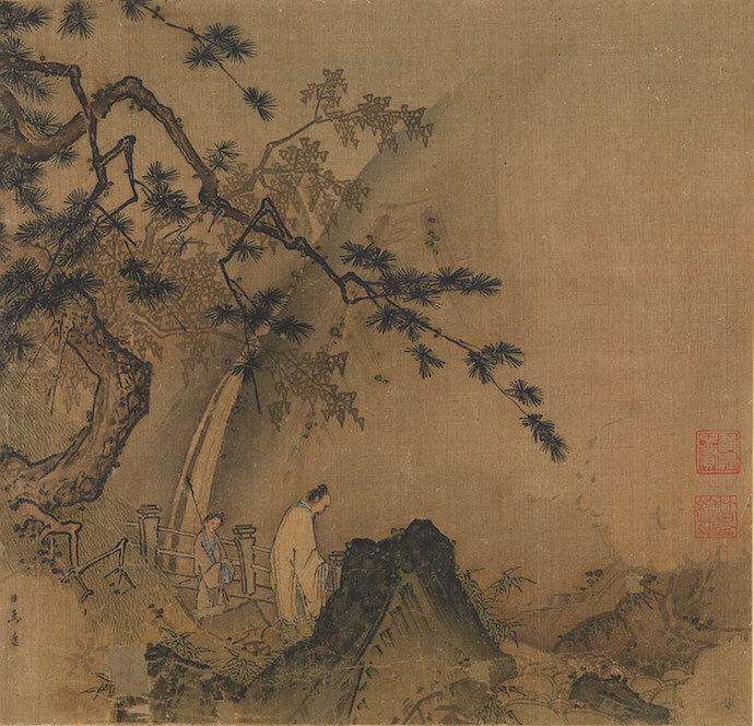 «Ученый муж созерцает водопад», Ма Юань. Источник: Metropolitan Museum of Art