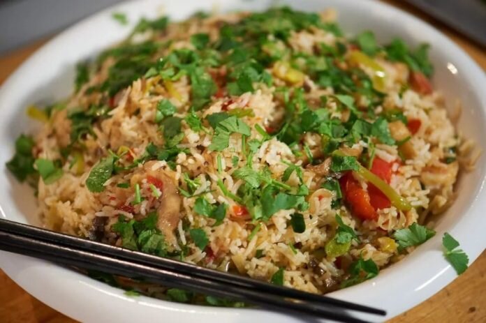 Рис с баклажанами и грибами рецепт