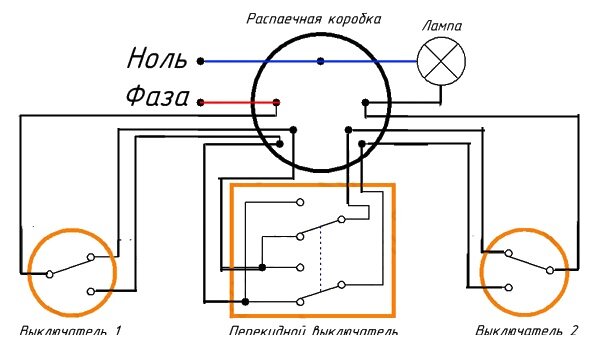 Перекрестный выключатель схема