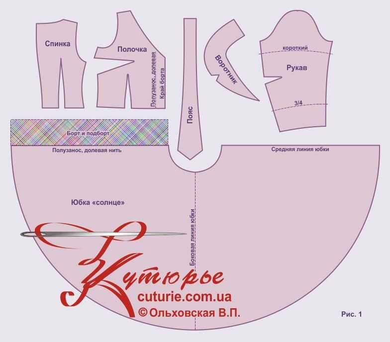 Выкройка платья с юбкой солнце и лиф с запахом, и как сшить такое платье своими руками