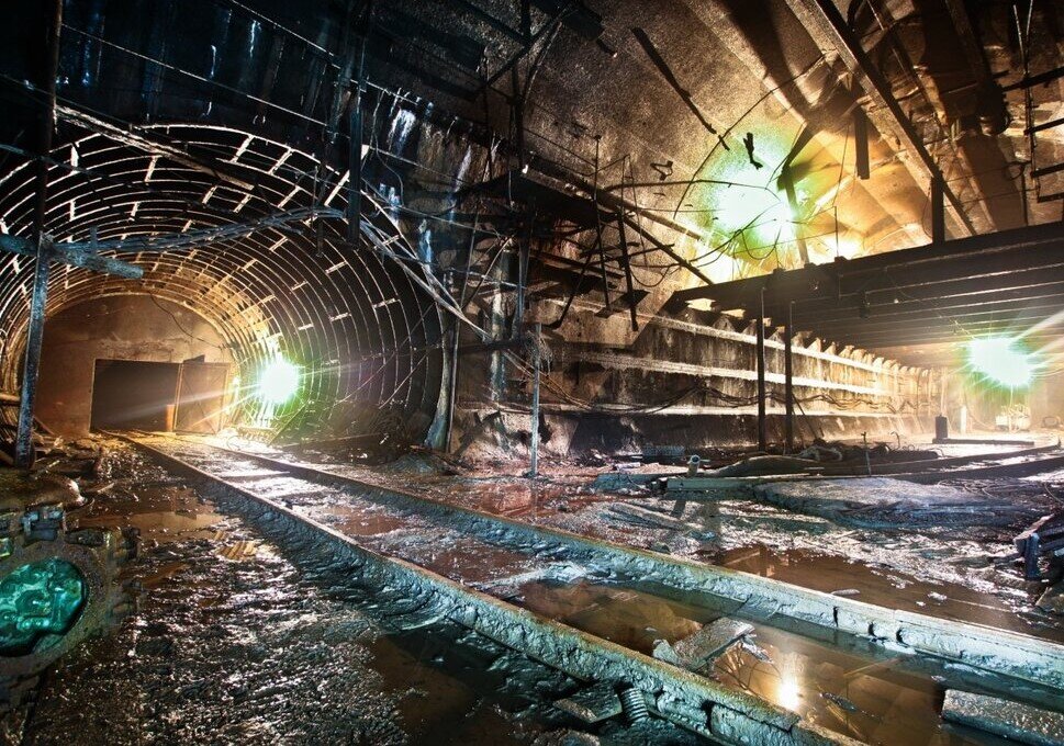 Тоннель частично затоплен