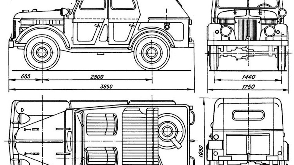Размеры ГАЗ-69 А