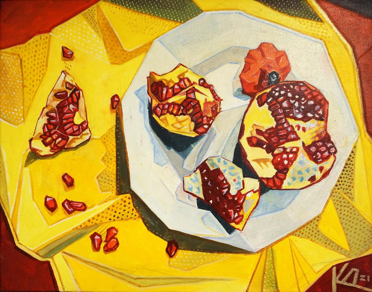 Дерун Катя Один гранат 33х45 хм 2021 #андеграунд22 