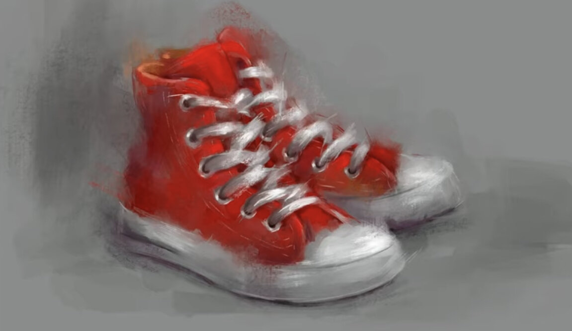 Drawing red sneakers in Procreate  В этом видео я рисую кеды в программе Procreate. 