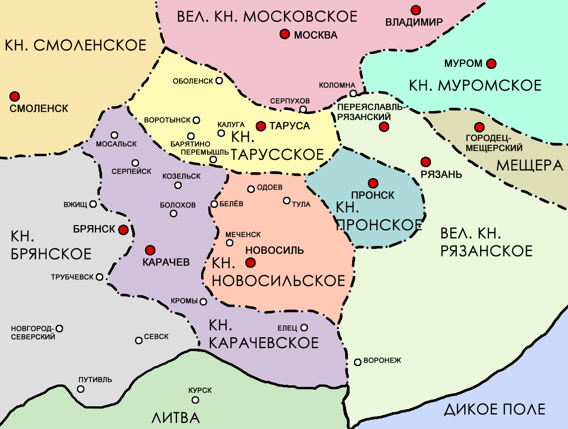 Княжество 4 буквы. Новосильско-Одоевское княжество. Карачевское удельное княжество. Новосильское княжество в 13-15 веках. Верховские княжества 14 век.