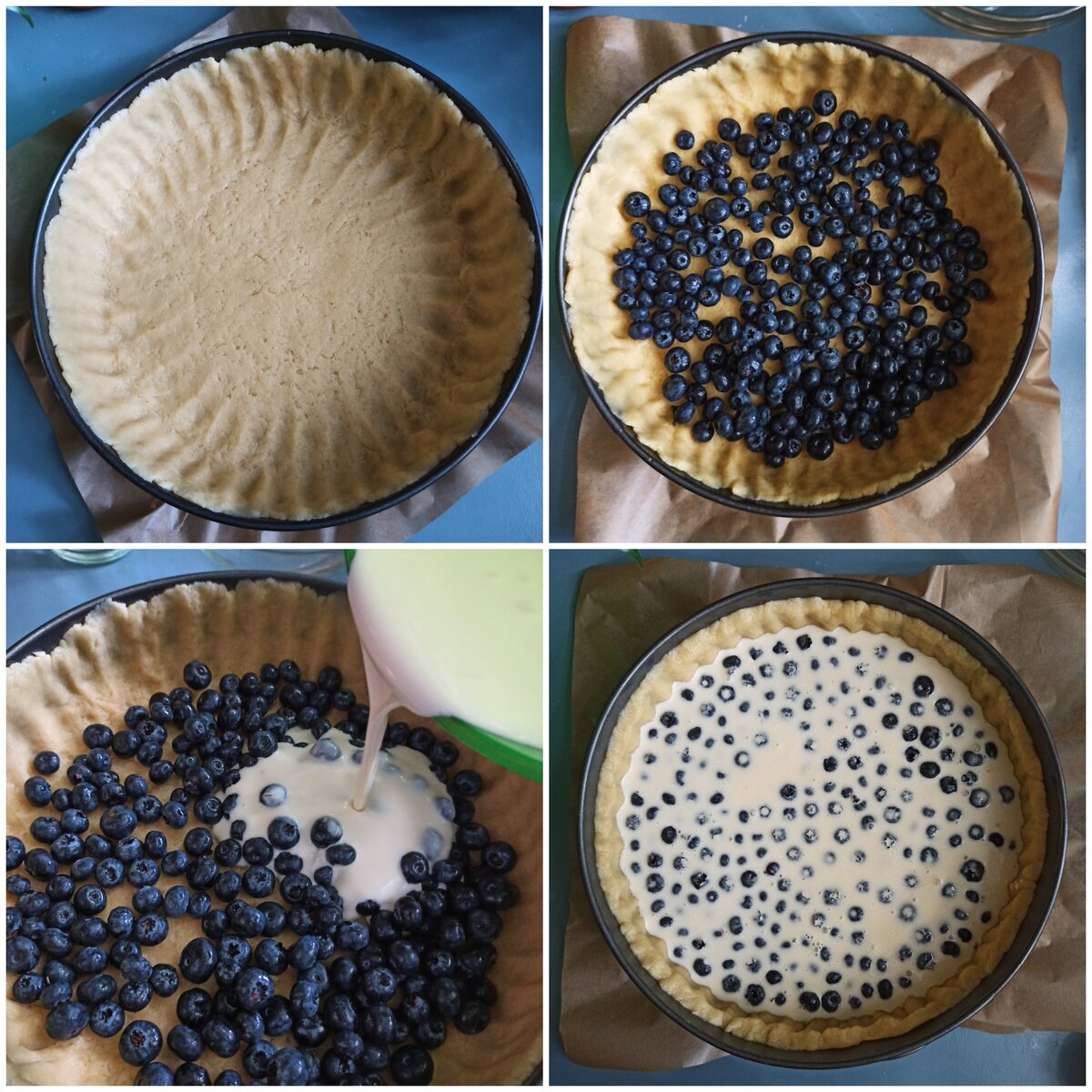 Черничный песочный пирог