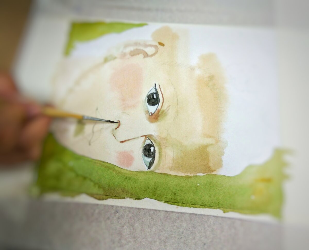 Урок портрета из моего краткого курса. Копия автопортрета Фриды Кало