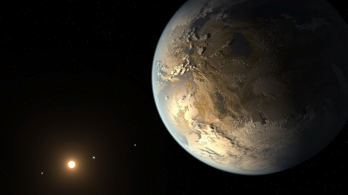 Экзопланета - Kepler-186f в представлении художника