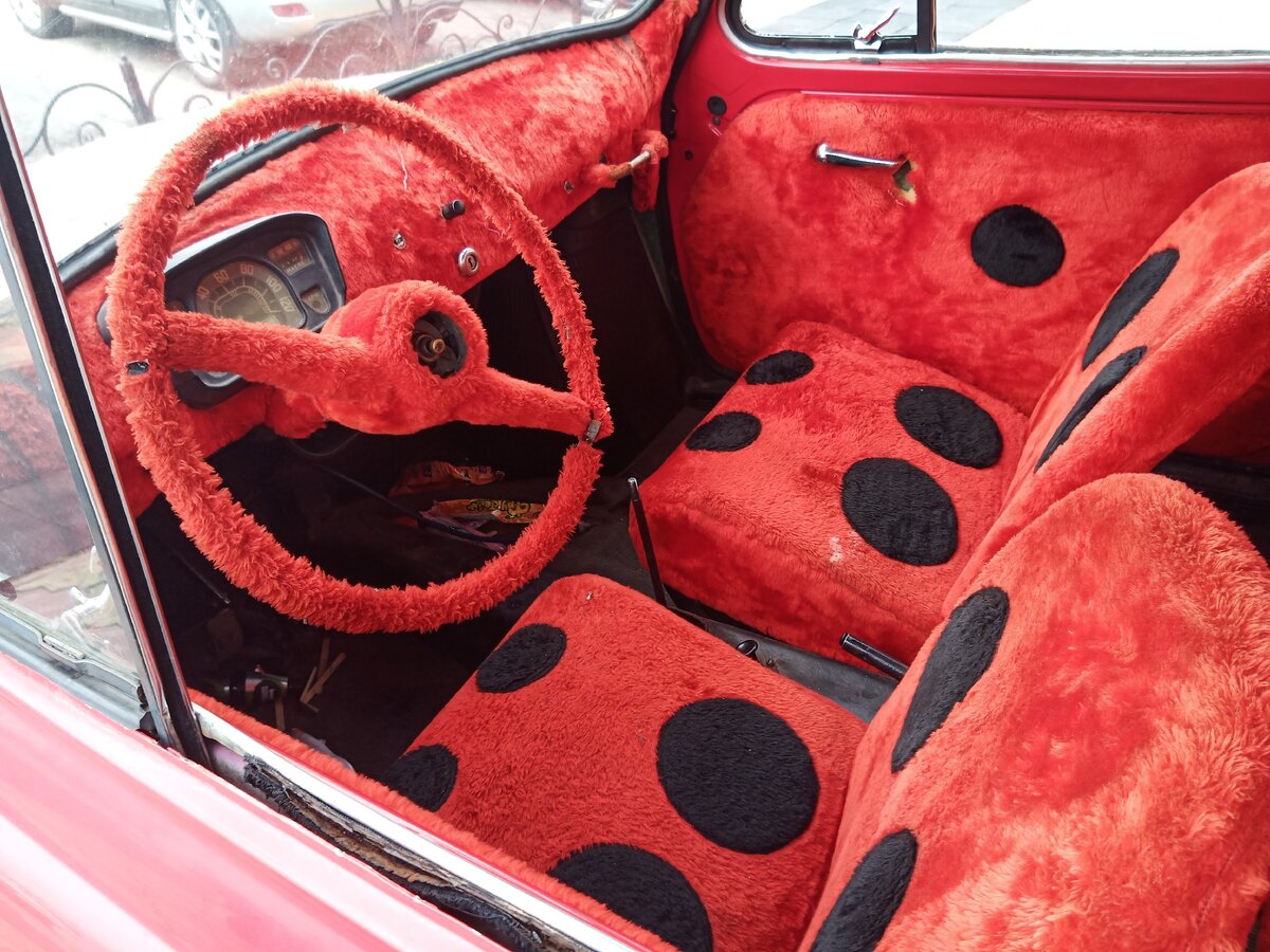 Плюшевый салон авто. Фото автора.