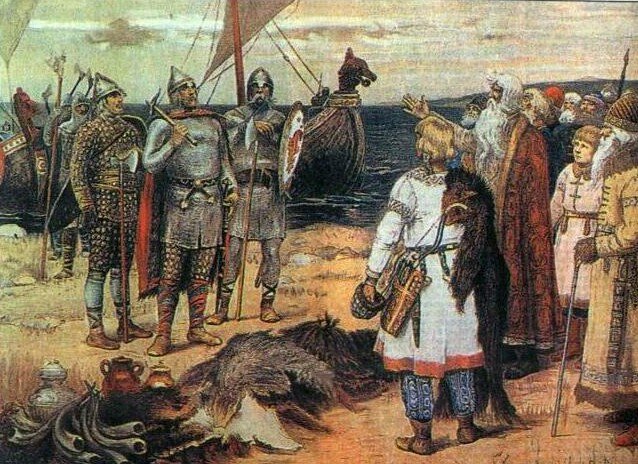 «Прибытие Рюрика в Ладогу» В. М. Васнецов. 19 век. 