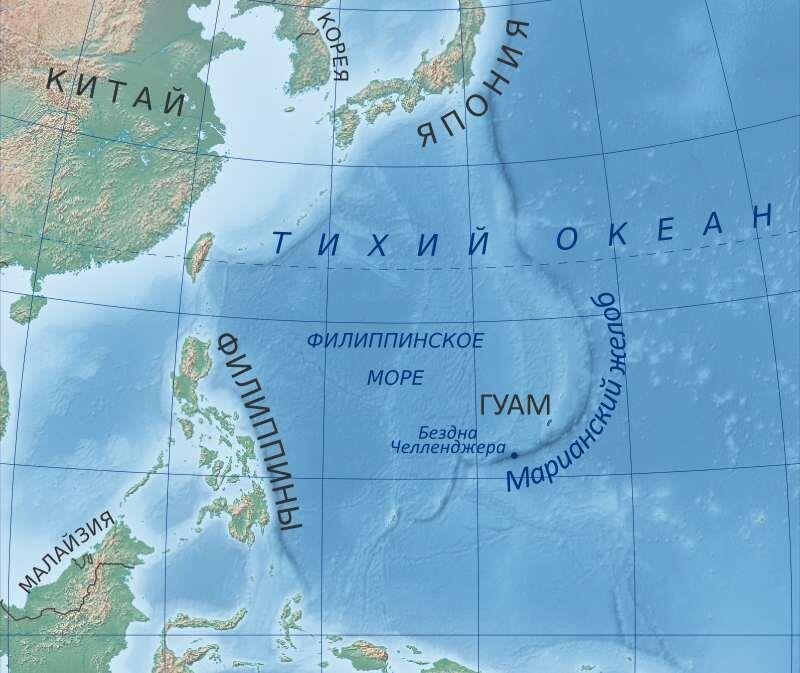 Пример условного очертания моря.