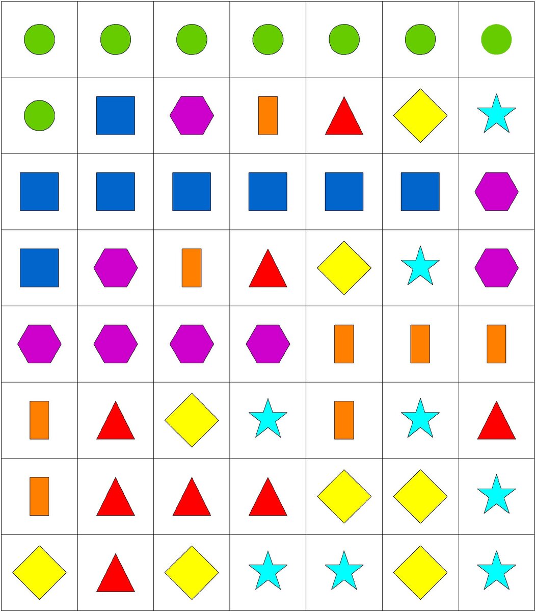 Распечатать детское геометрическое домино