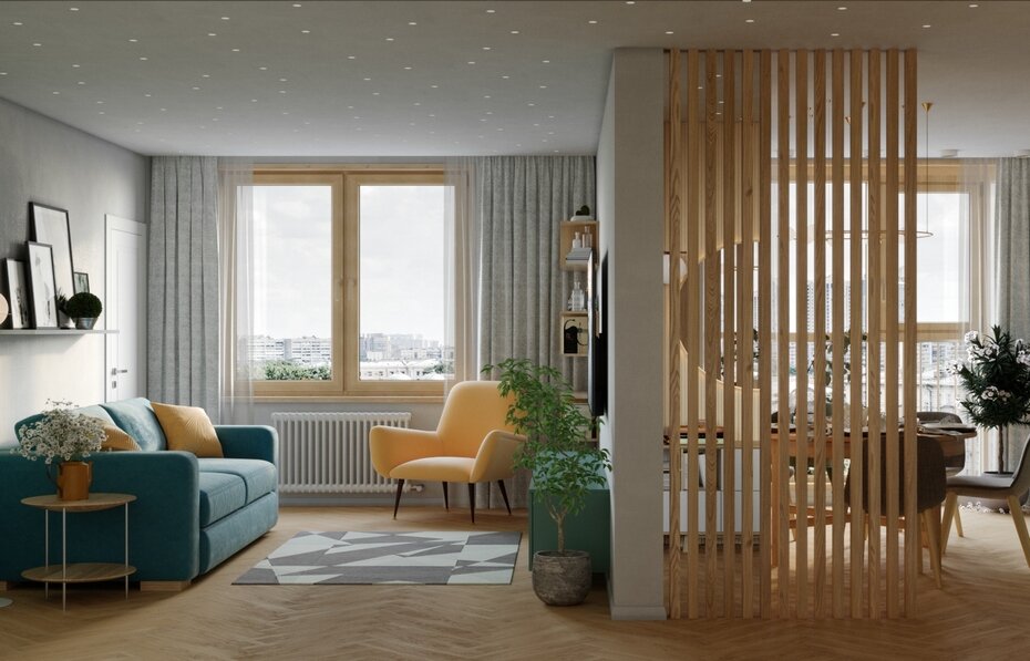 Современный интерьер с натуральными элементами