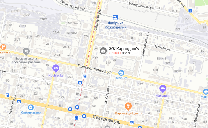 Расположение ЖК "КарандашЪ" на карте
