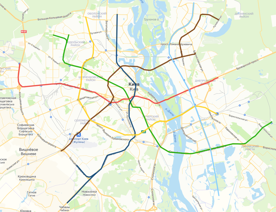 Перспективная схема метро до 2035