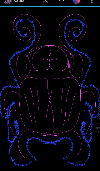 GIF - изображение сделано в приложении DU Recorder. Это я к чему, видите есть такие линии они похожи и на лучики и на иголочки. Жучок как будто светится;).