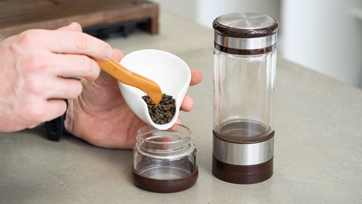 Насыпаем порцию чай тайваньского улуна "ГАБА"