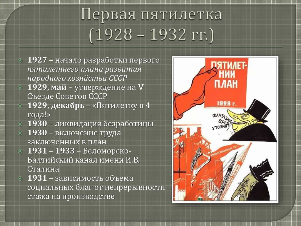 Что относится к достижениям первой пятилетки. Что относится к достижениям первой пятилетки