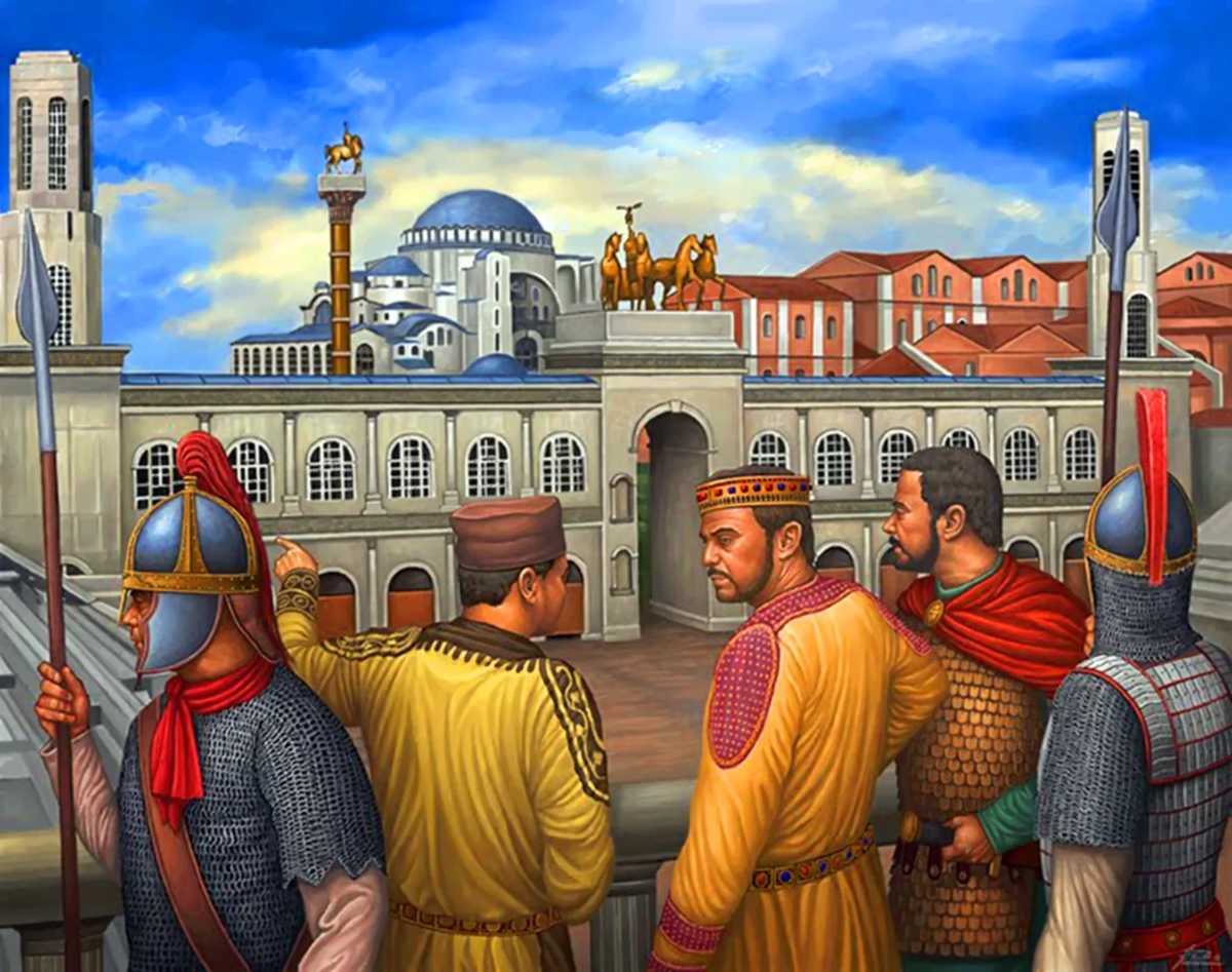Жители Константинополя на картине современного художника