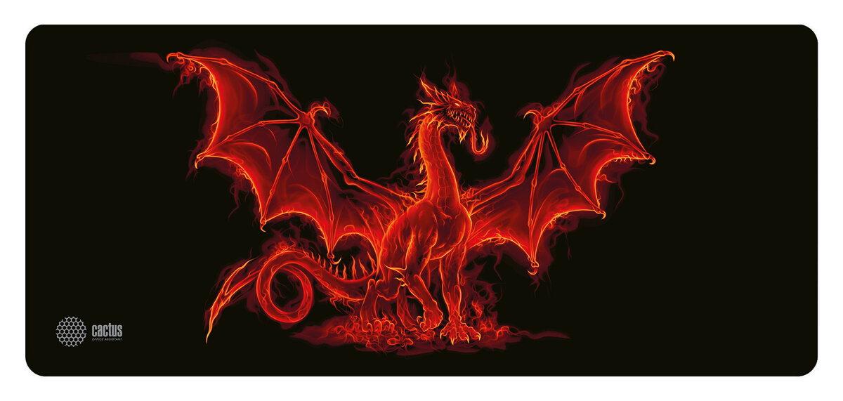 Коврик для мыши Cactus Dragon, XXL, рисунок/красный [cs-mp-pro06xxl]
