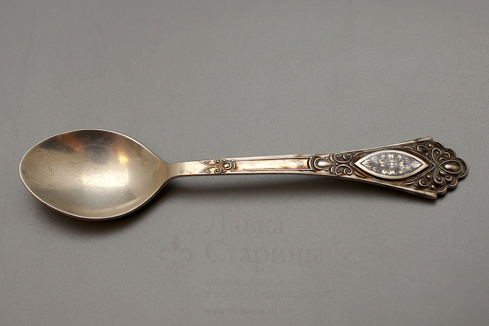 Советская серебряная чайная ложка, 875 пр., клеймо ЕАСЧ, СССР, 1950-60 гг.  Фото с нашего сайта dvaveka.ru