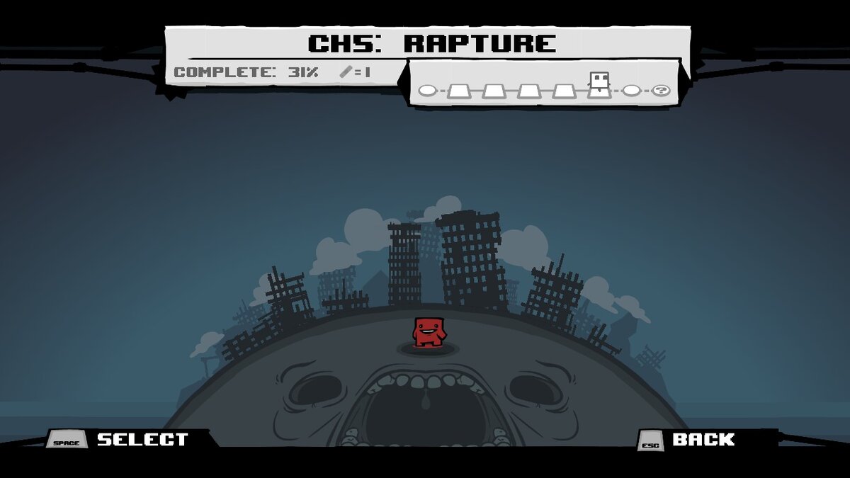 Мир Rapture в Super Meat Boy