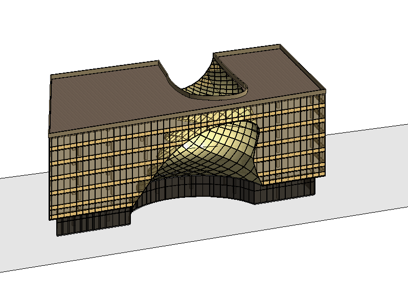 Образование сложных форм с помощью вспомогательных элементов. Revit сложные формы. криволинейная форма ревит. revit ворота. архитектурные элементы в ревит.