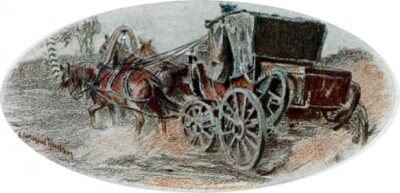 Евгений Онегин в карете Автор: Е. П. Самокиш-Судковская
Источник: Иллюстрации | Сайт о романе Евгений Онегин