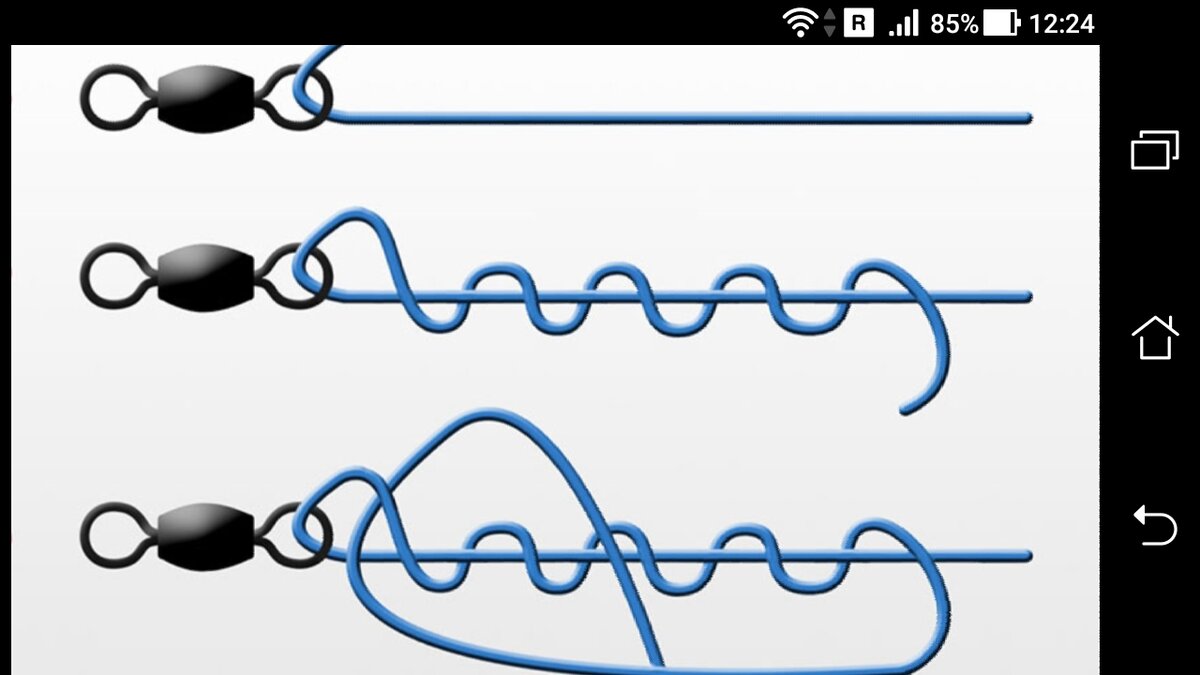 фото привязать вертлюг основной леске и после поводок