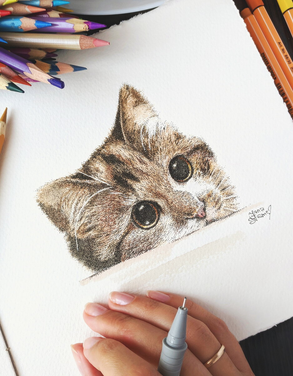 Техника пуантель (точками), Яна Стамо, 2018. Инстаграм @yana_stamo