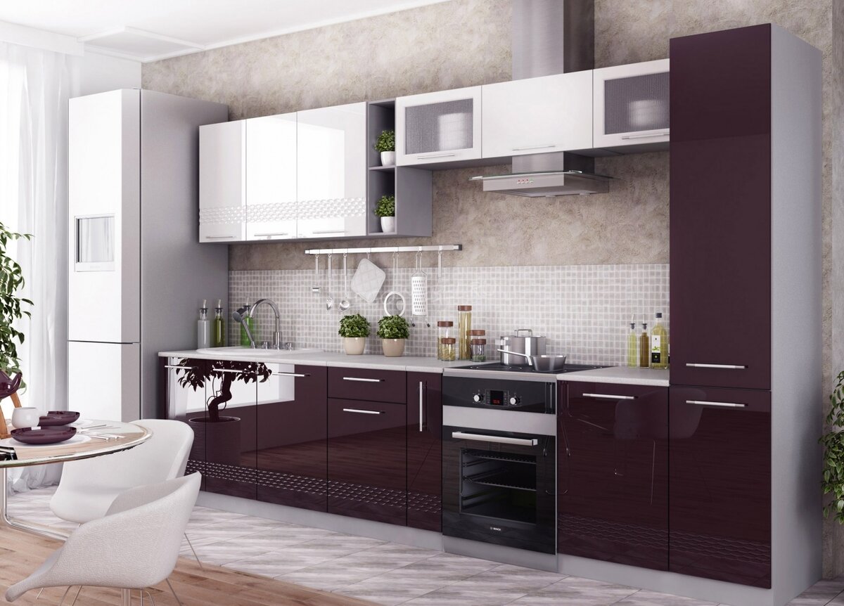 Глянцевый кухонный гарнитур. Фото из открытых источников