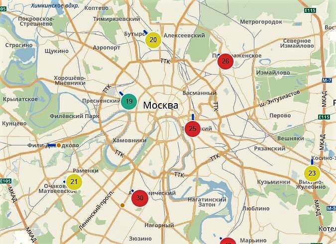 Карта качества воздуха в екатеринбурге