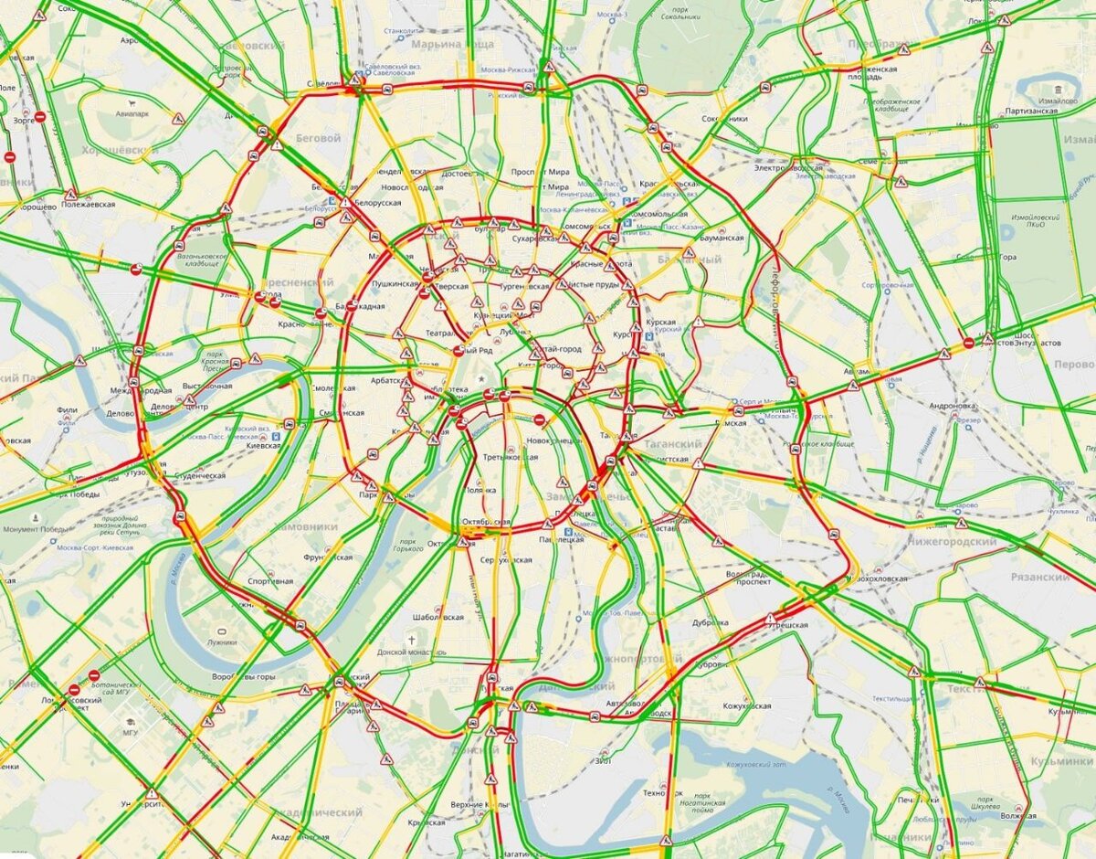 Карта дорог московских дорог